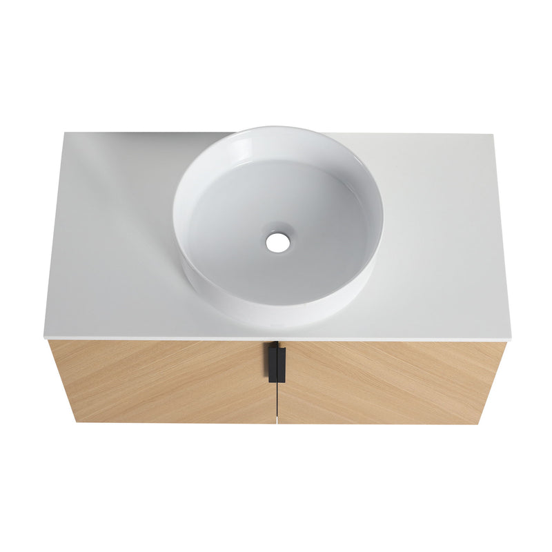 Wall Mounted Bathroom Vanity With Art Sink