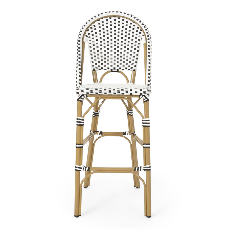 Outdoor Pe Rattan French Barstool Set