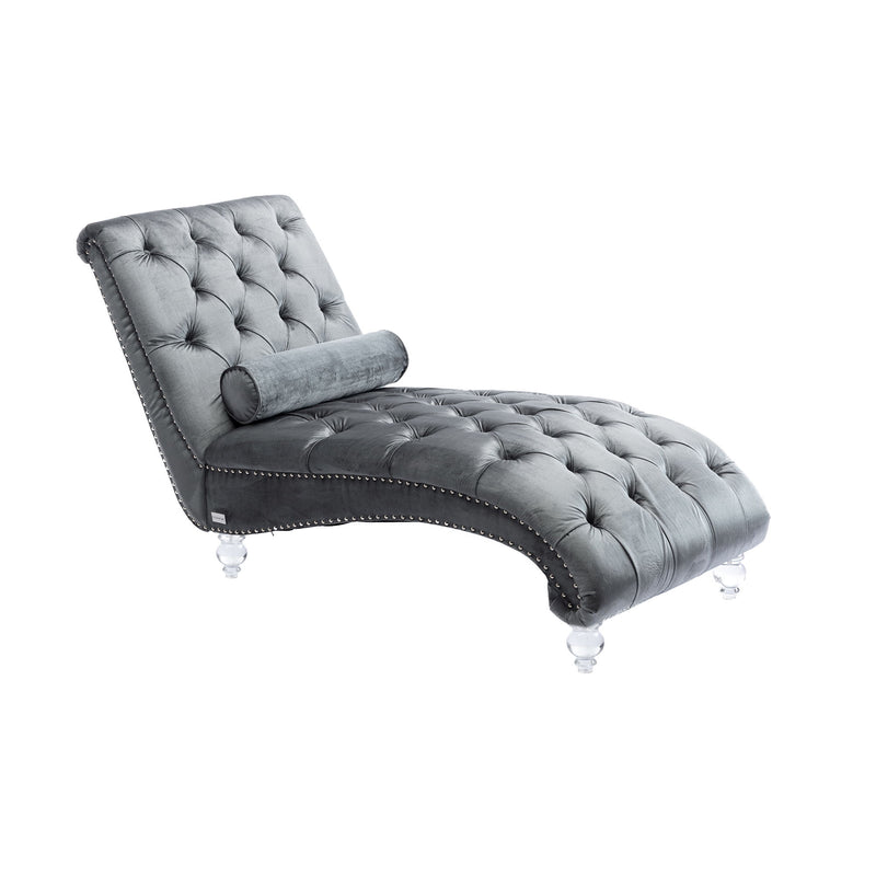 Chaise Lounge Indoor, Button Tufted Upholstered Chaise Lounge Chair With Pillow