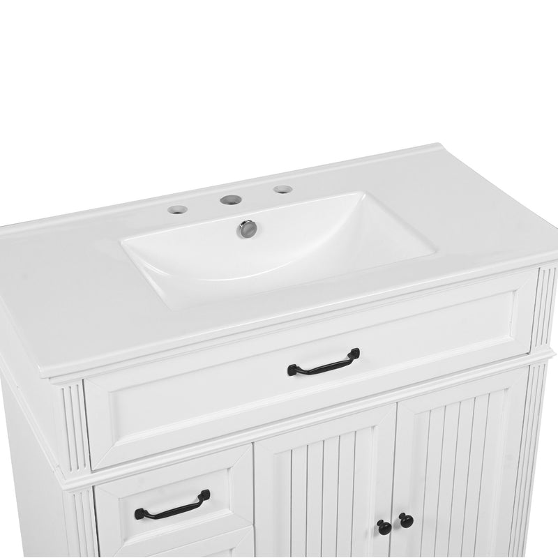 Bathroom Vanity With Sink, Freestanding Cabinet & Drawers
