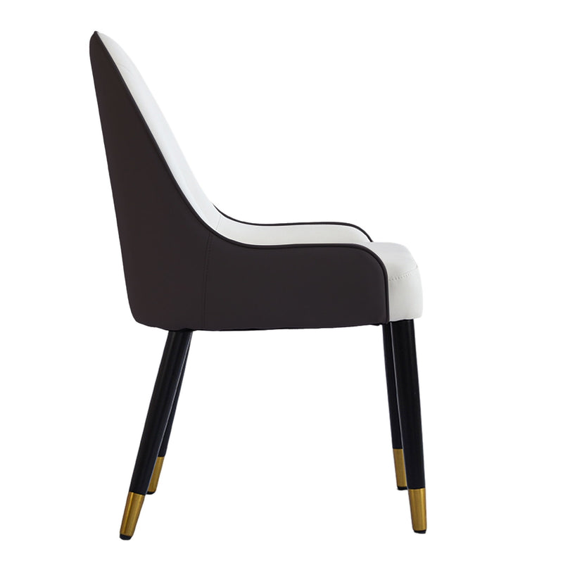 Modern Sponge-Filled Dining Chair, Solid Wood Metal Legs, Suitable For Restaurants, Living Rooms And Rooms (Set of 2)