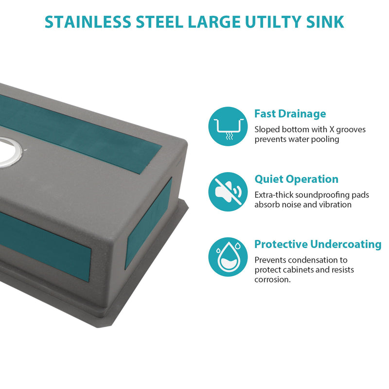 Undermount Workstation Kitchen Sink Stainless Steel Single Bowl
