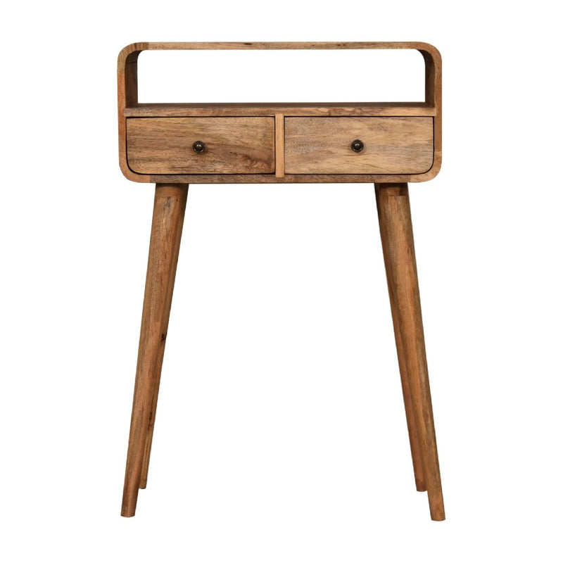 Curved Chestnut Console Table