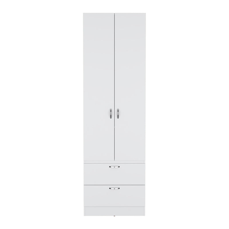 Armoire Organiser, Two Shelves, Rod, Double Door Cabinet Armoire