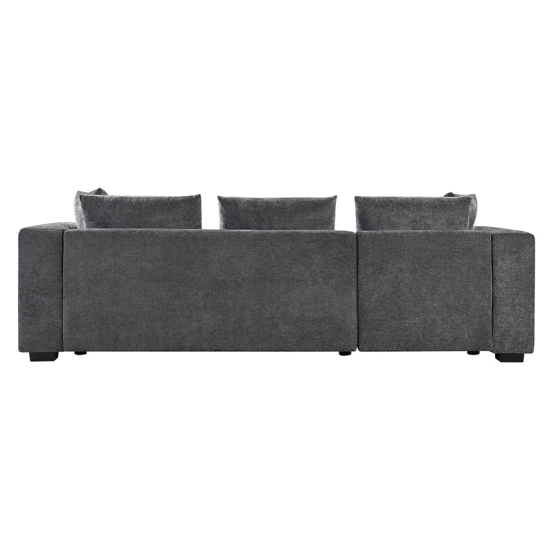 Modern L Shaped Sectional Sofa With Upholstery And Wooden Storage