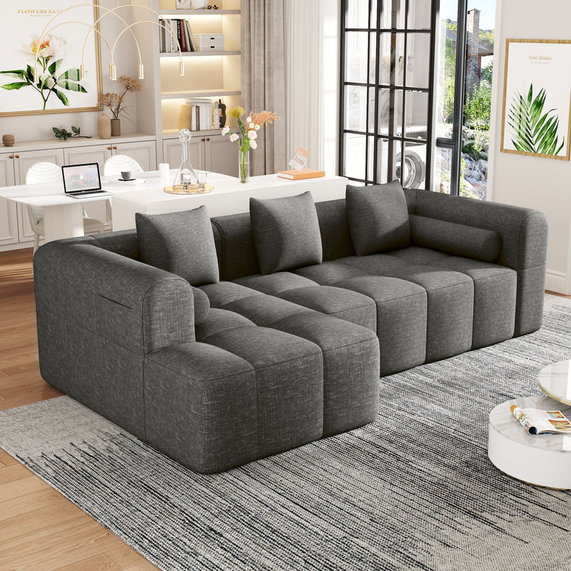 Sectional Free Combined Sofa With 2 Side Pockets