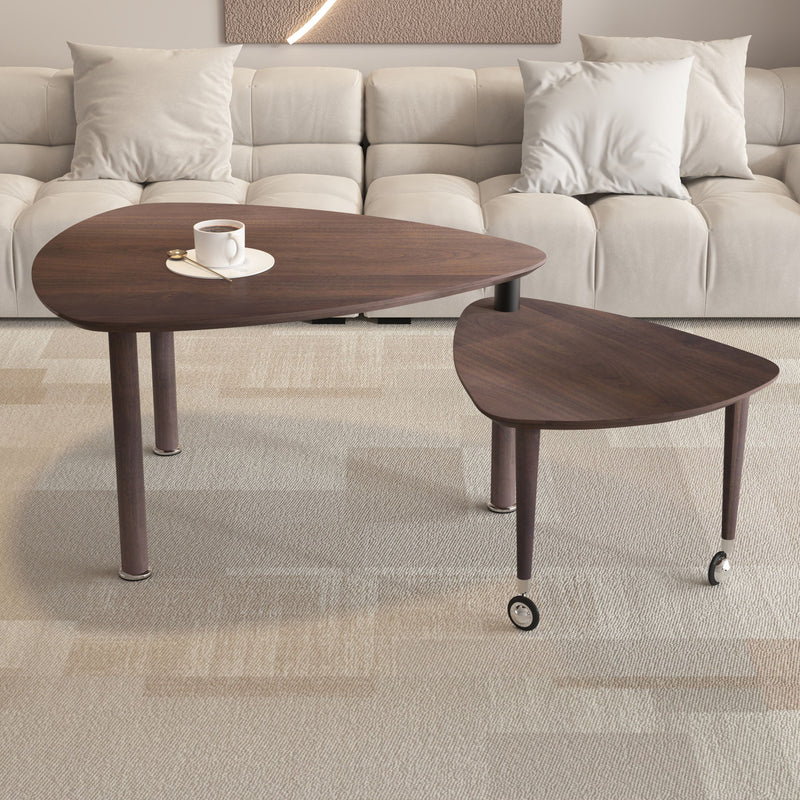 360 Degree Rotatable Coffee Table With Solid Legs