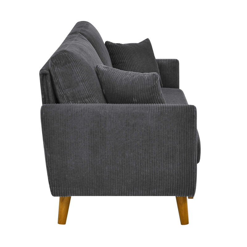 Upholstered Loveseat With Arms And Pillows