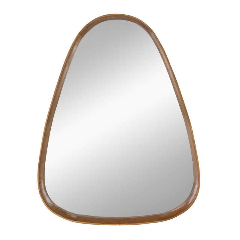 Irrgeular Mirror With Frame, Wall Mirror For Living Room Bathroom Entryway - Brown