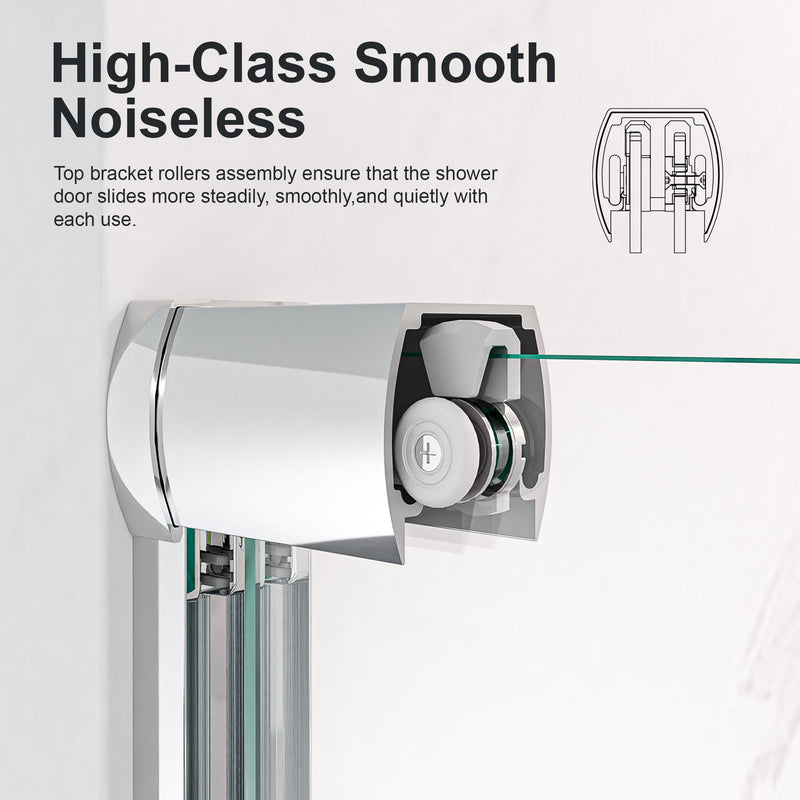 Modern Semi Frameless Double Sliding Shower Door