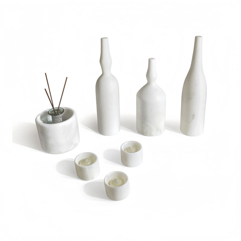 7 Pieces Luxury Natural Marble Living Room Accessories Set