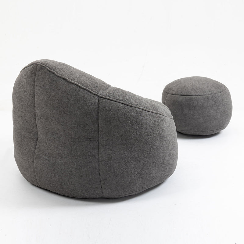 Bedding Bean Bag Sofa Chair High Pressure Foam With Footrest