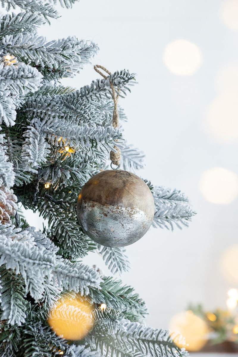 Christmas Ball Ornaments, Wood Decorative Hanging Ball Christmas Tree Ornaments For Holiday Party Decorations