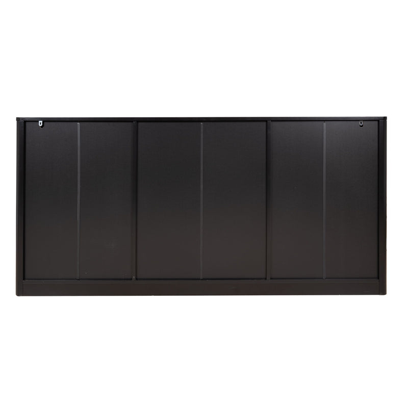 Large Fluted Buffet Sideboard, Wine Bar Storage Cabinet With 6 Doors & 2 Drawers
