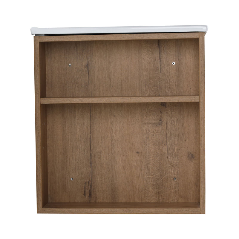 Wall Mounted Bathroom Vanity With Basin And Adjustable Open Shelf