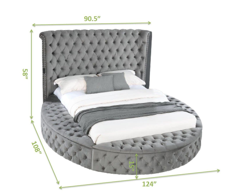 King 5 Piece Bedroom Set Made - Gray