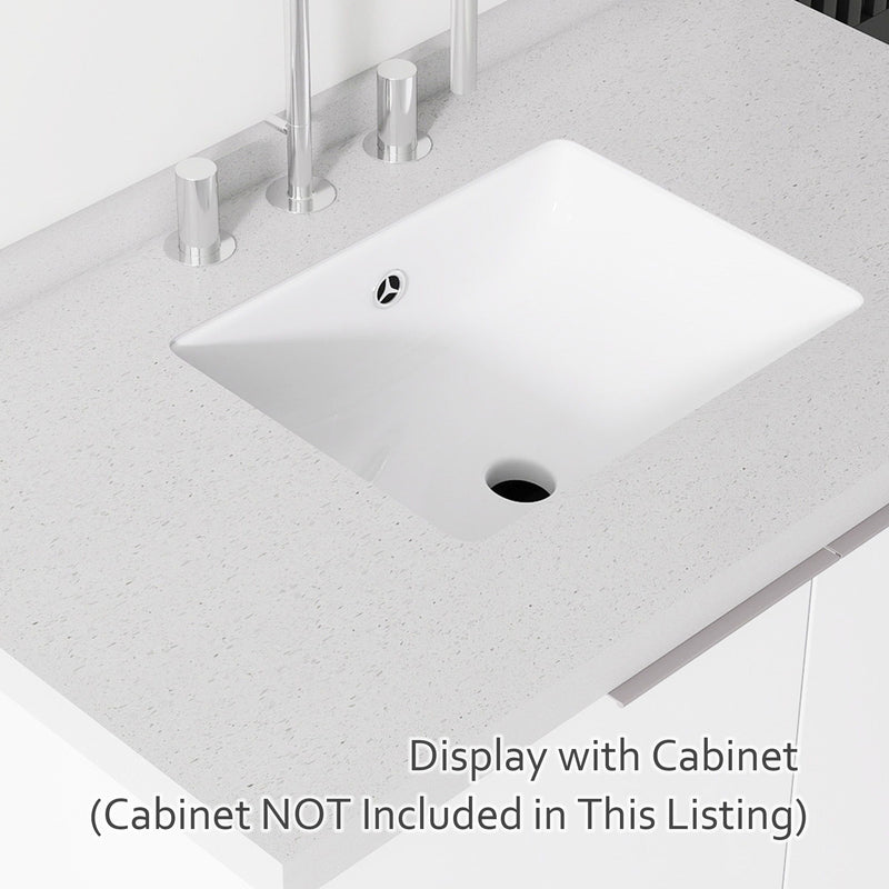 Basin Sink With 2" Thick Rim, Triple Faucet Holes, Sink Only