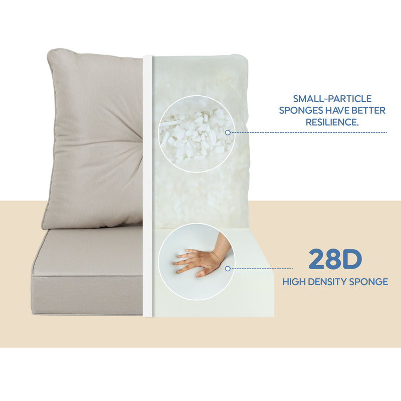Outdoor Deep Seat Cushions For Patio Furniture Waterproof Set - Beige