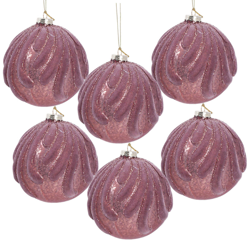 Decorative Hanging Ball Christmas Tree Ornaments For Holiday Party Decorations (Set of 6)