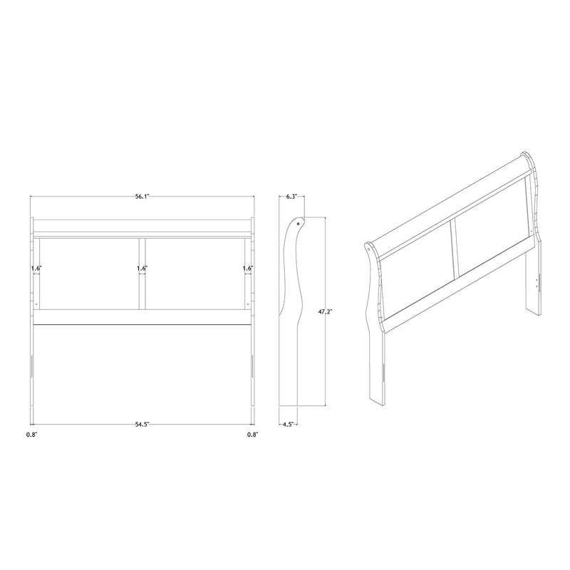 Charlston - Modern Sleigh Design Bed With LED