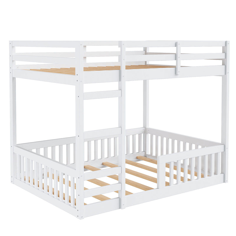 Stylish Bunk Bed With Ladder And Guardrails