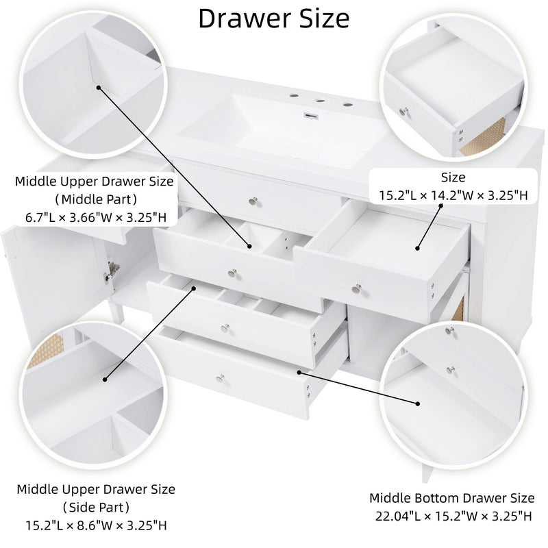 Modern Bathroom Vanity With Sink, Soft Close Drawers