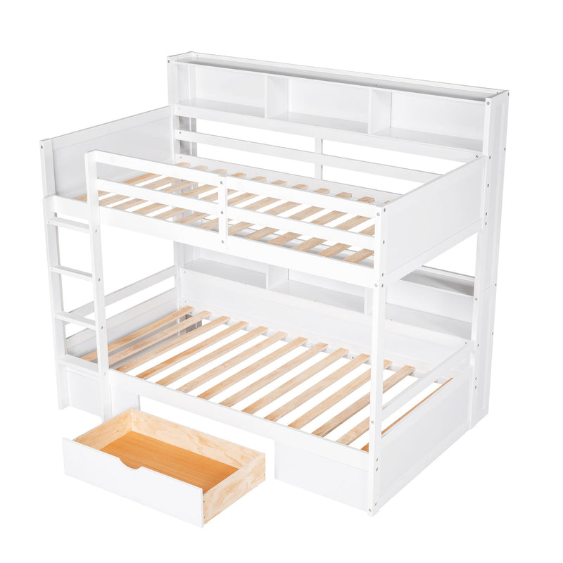 Carolee - Twin Size Bunk Bed With Built-In Shelves
