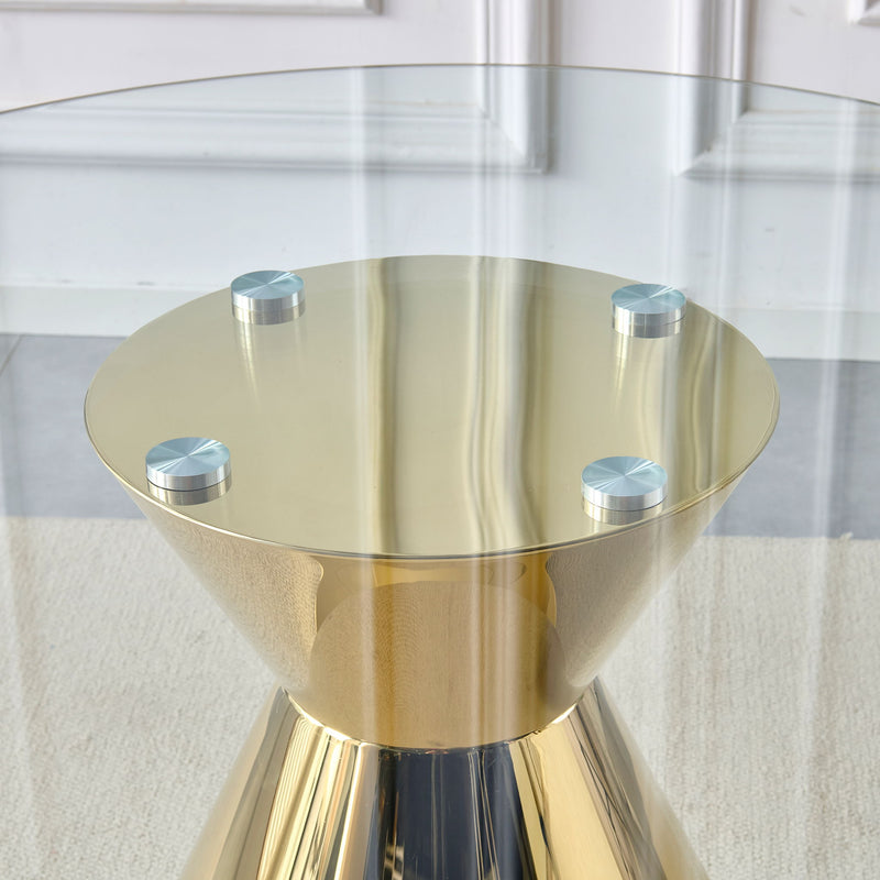 Round Dining Table - Gold