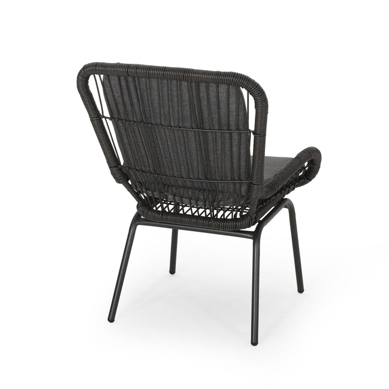 Outdoor Wicker Club Chair With Cushions (Set of 2)