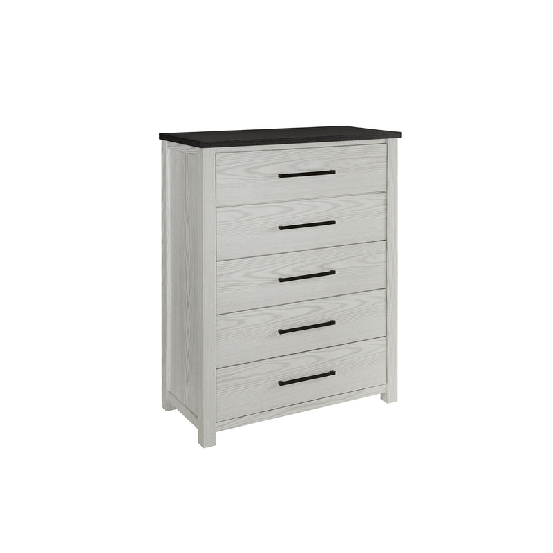 Avery - King Bedroom Set With Bookcase Headboard, Low Profile Bed, Spacious Drawers - Beige