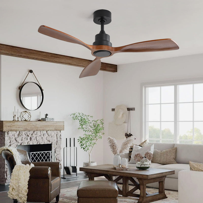 48" Ceiling Fan With 3 Blades, Remote Control Reversible DC Motor For Living Room