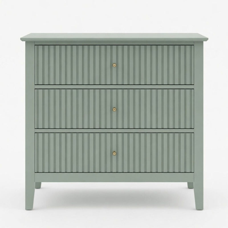 Fluted 3 Drawer Nightstand With Soft Close Slides