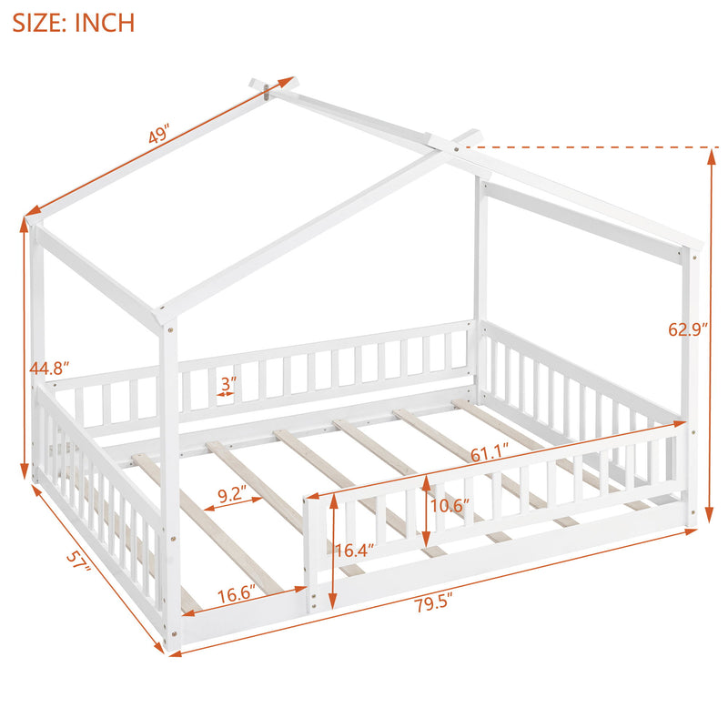Bed House Bed Frame With Fence