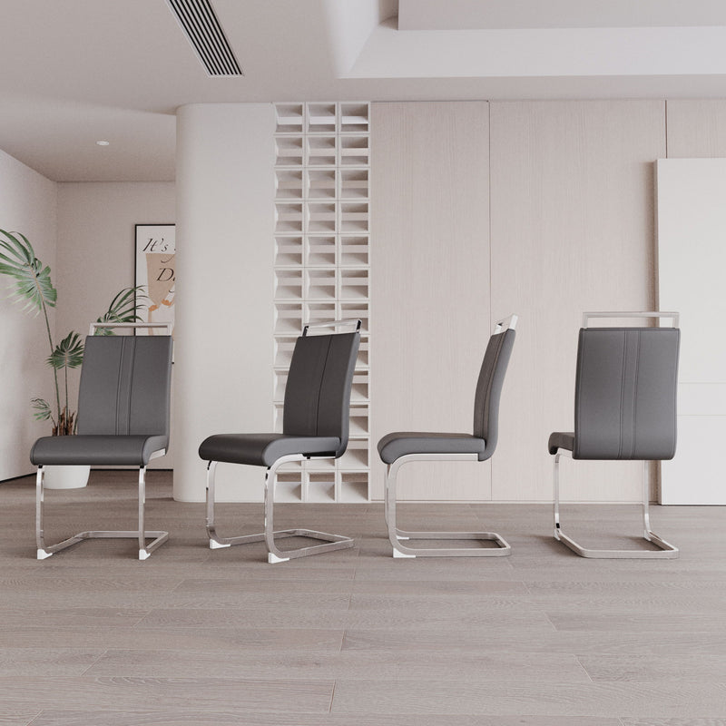 Modern Dining Chairs With Padded Seat, High Back