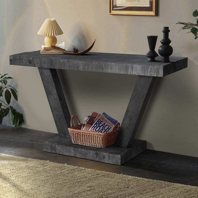 Vintage Distressed Wood Entryway Bench With 2 Tier Storage Cabinet