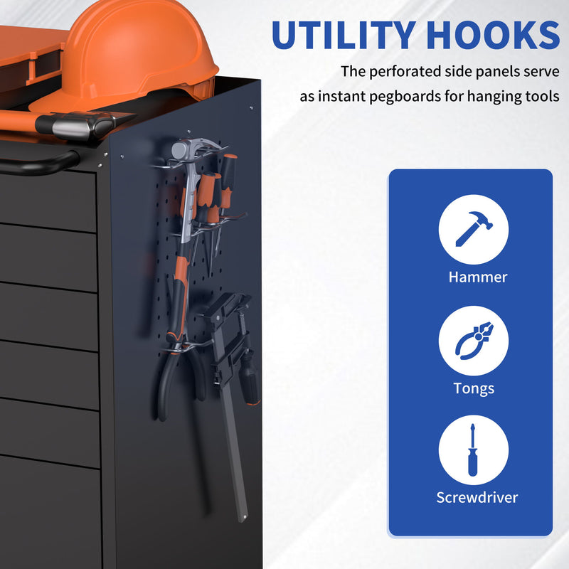 Rolling Tool Cabinet Heavy Duty Garage Storage With Lockable Doors