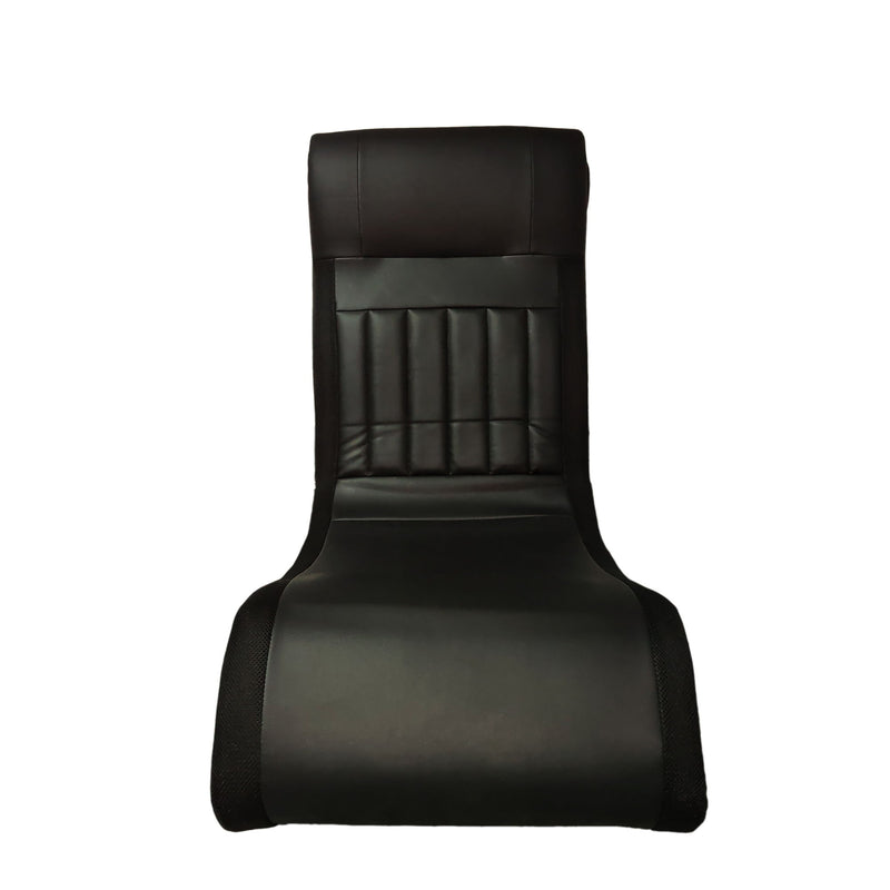 Foldable Gaming Chair With Onboard Speakers, LED Strip Lighting, Bluetooth, Vibration Massage, USB Charging Port - Black