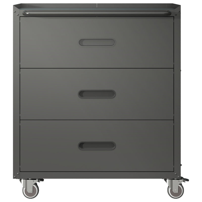 Heavy Duty Metal Storage Cabinet With Wheels 3 Drawer Tool Cabinet For Garage, Office, And Home Organizer Solutions