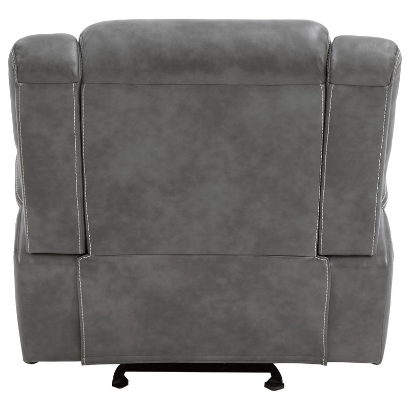 Encino - Upholstered Padded Arm Glider Recliner - Gray