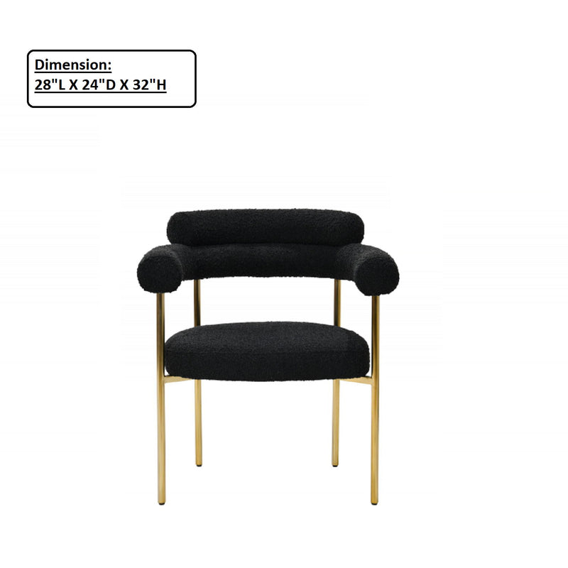 Upholstered Accent Dining Chairs With Armrests (Set of 2)