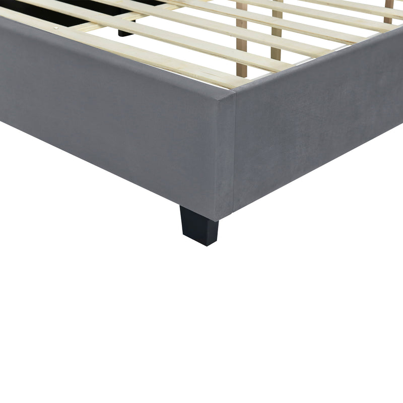 Upholstered Platform Bed With Big Headboard