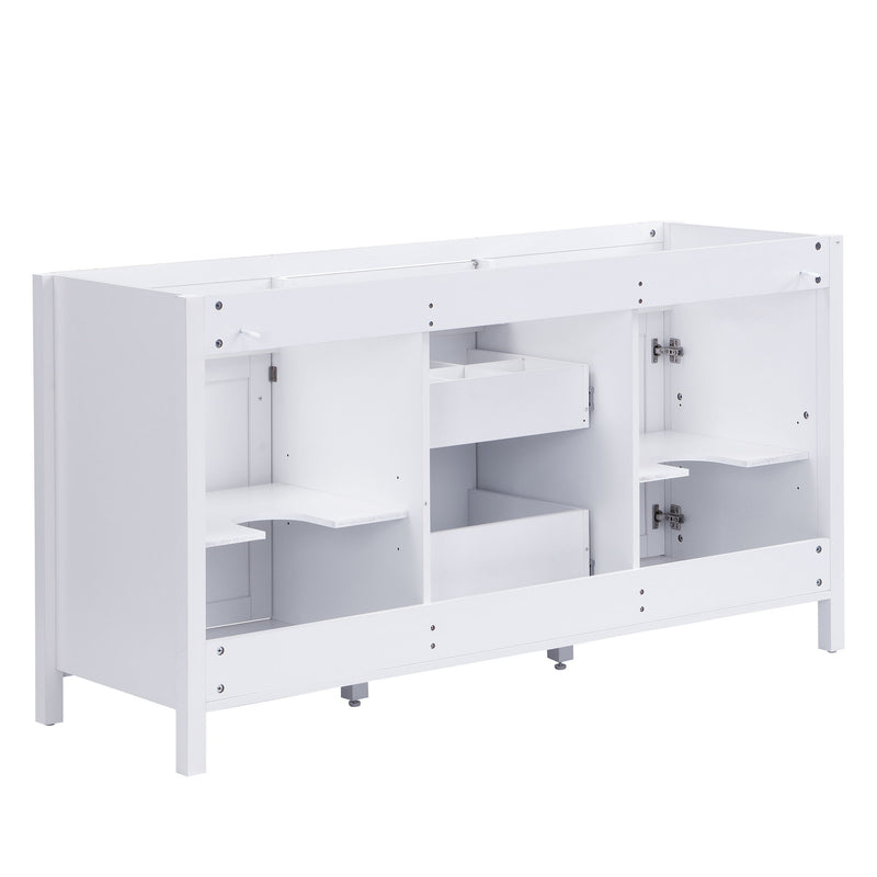 Bathroom Vanity Cabinet Only With Soft Closing Doors & Drawers, Adjustable Shelves - White