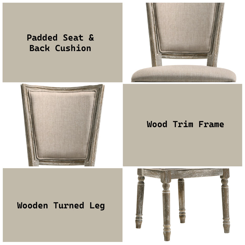 Gabrian - 7 Pieces Dining Room Set, Reclaimed - Beige / Gray