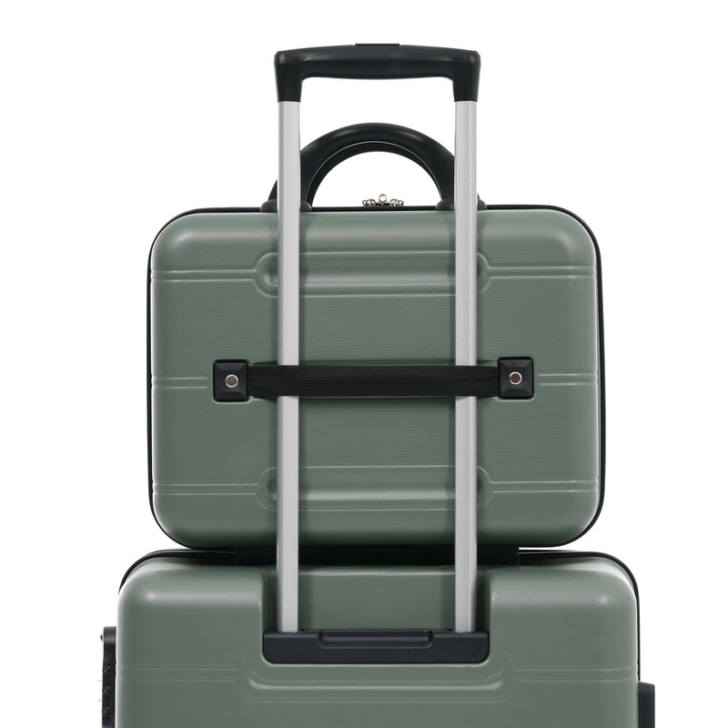 6 Piece Lightweight Hardshell Luggage Set With Double Spinner Wheels, Password Lock