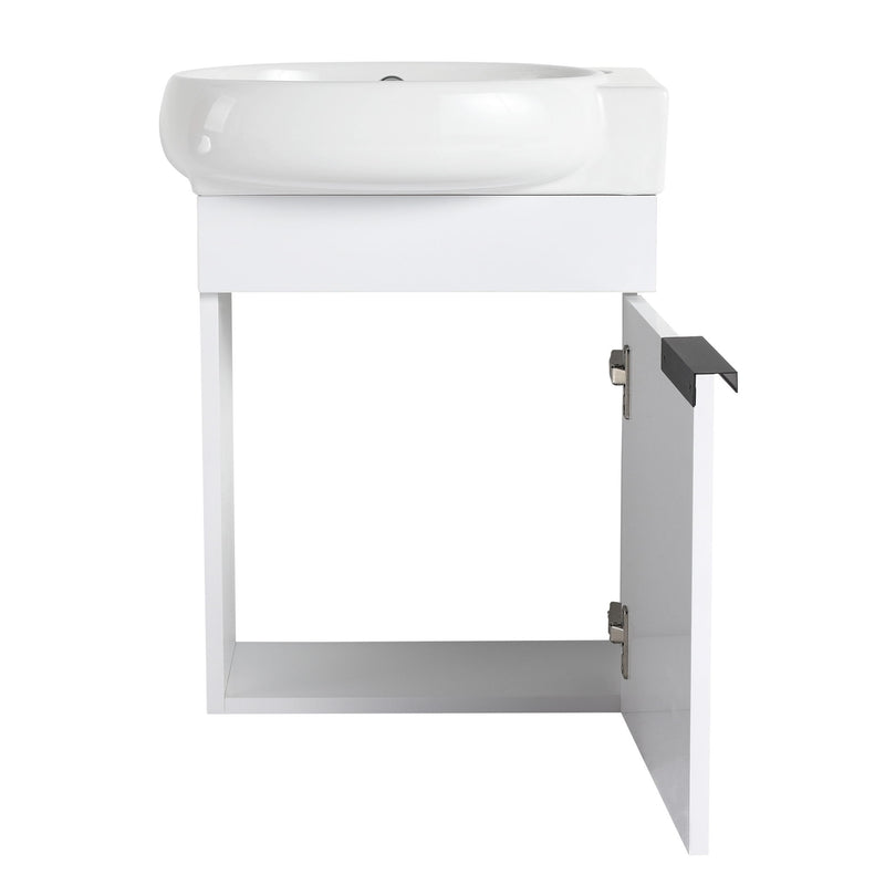 Soft Close Doors Bathroom Vanity With Sink, Compact Wall Mounted Design Basin