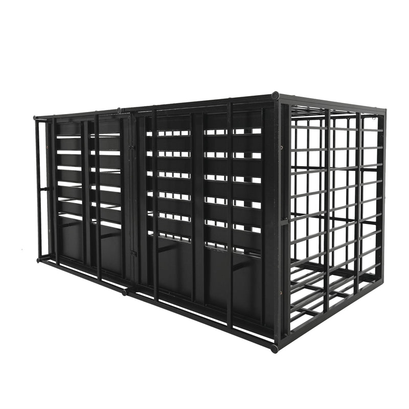 Extra Large Heavy Duty Dog Crate With Removable Pans For Dogs - Black