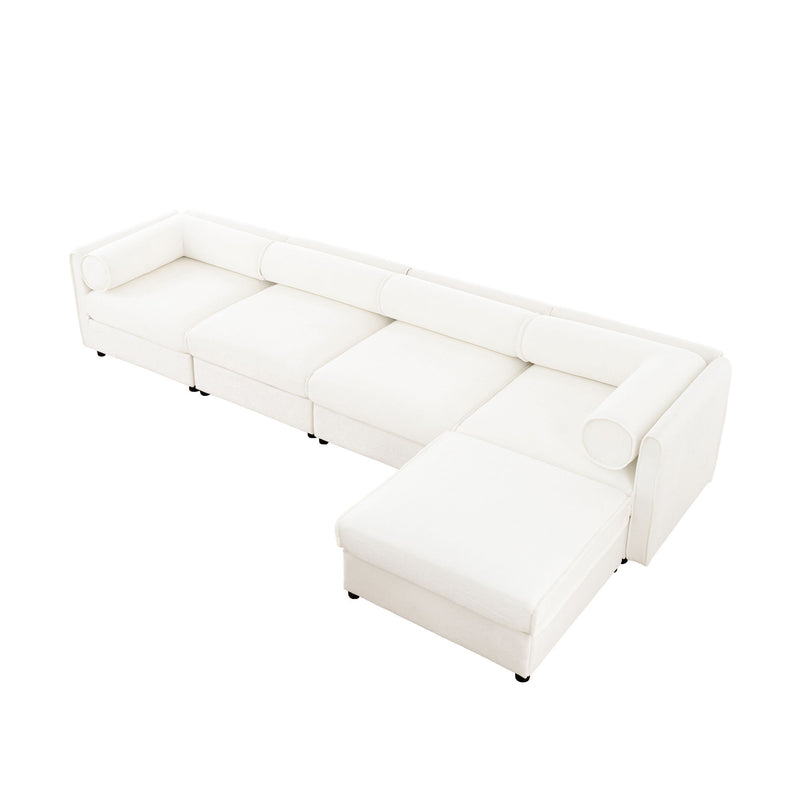 Contemporary Elegant Sofa With Storage And Ottoman