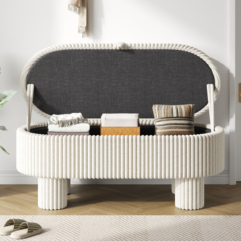 Storage Ottoman Upholstered Bench With Lift Top Storage For Bedroom