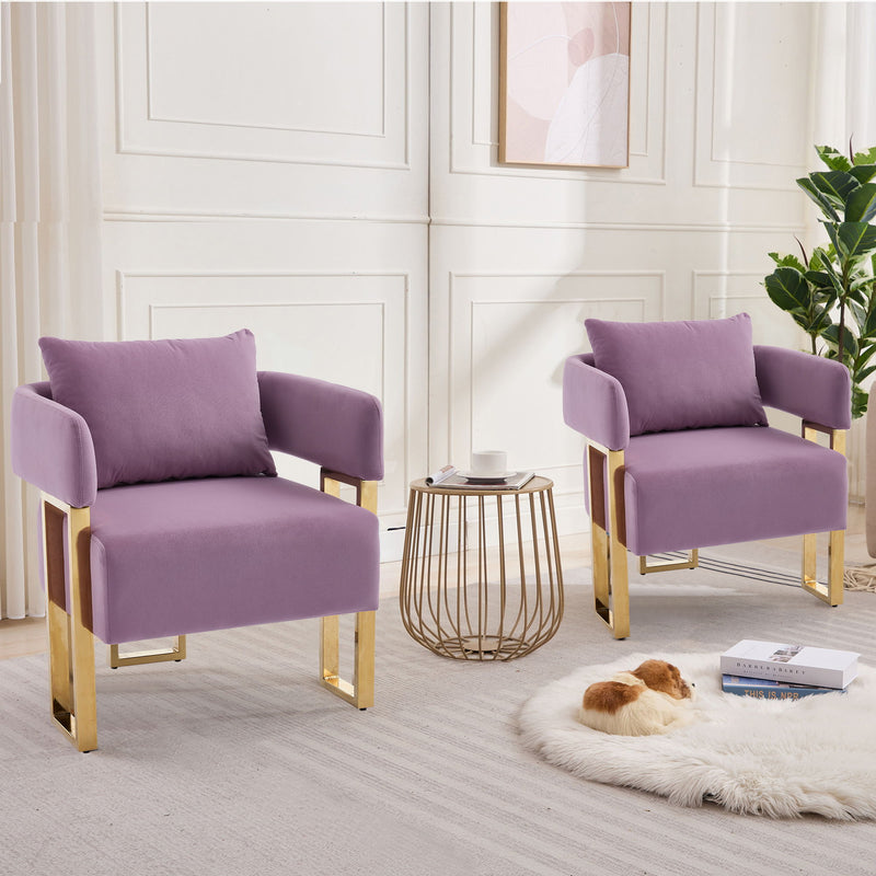 Modern Decorative Chair Teddy Fleece Upholstered And Metal Foot