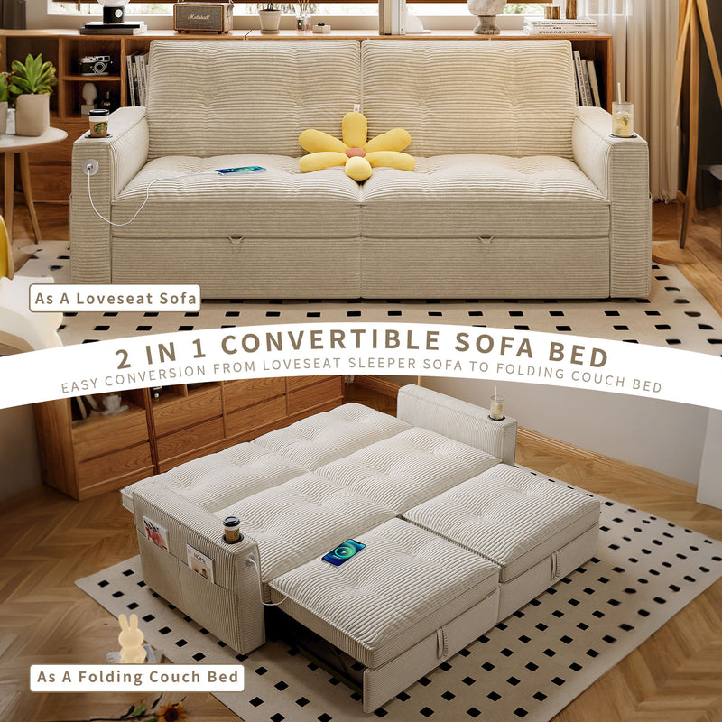 2 In 1 Convertible Sofa Bed For Living Rooms